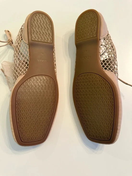 VIVAIA Cristina Sneakerina Mesh Ribbon Lace-Up Ballet Flats in Blush - Picture 6 of 6